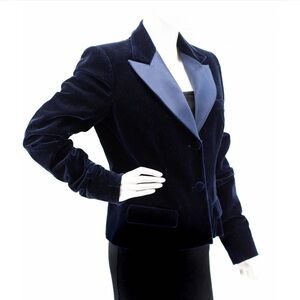 YVES SAINT LAURENT BLUE VELVET TUXEDO JACKET - RUNWAY - FALL 2002